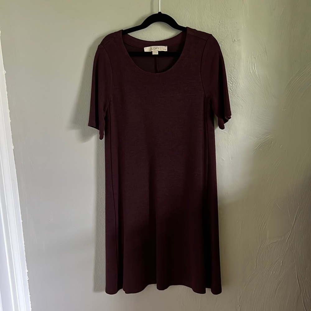 LOFT maroon swing dress